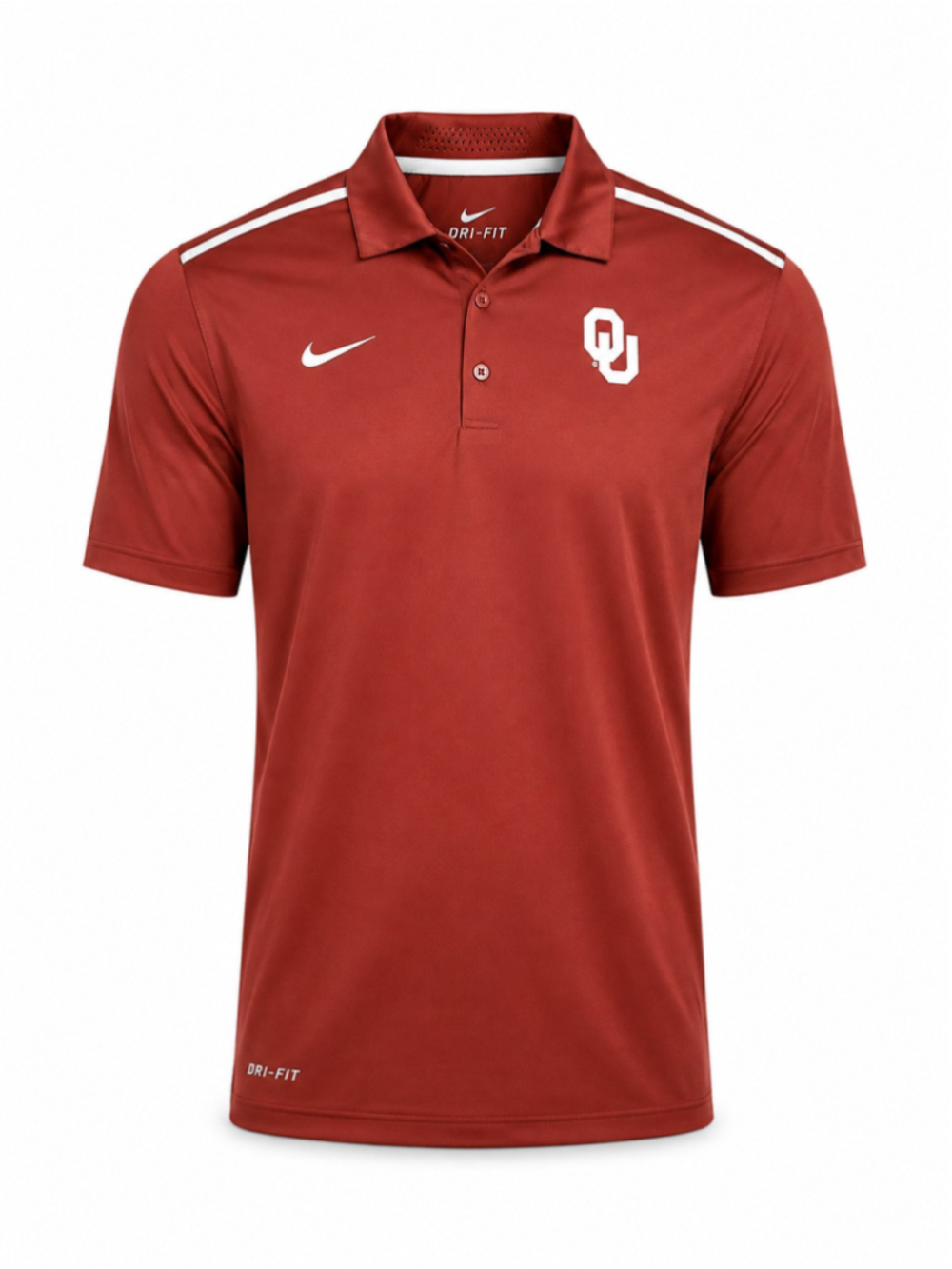 Nike Oklahoma Sooners OU Dri-FIT Polo Shirt Menâs Large Crimson Red NCAA